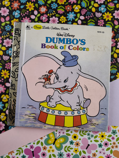 Vintage 1988 First Little Golden Book Walt Disney Dumbo's Book of Colors Hardcover