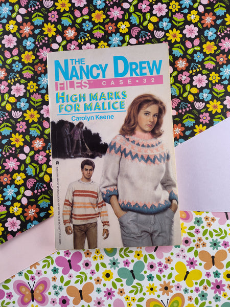 Vintage 1989 Paperback, Nancy Drew Files Case 32: High Marks for Malice