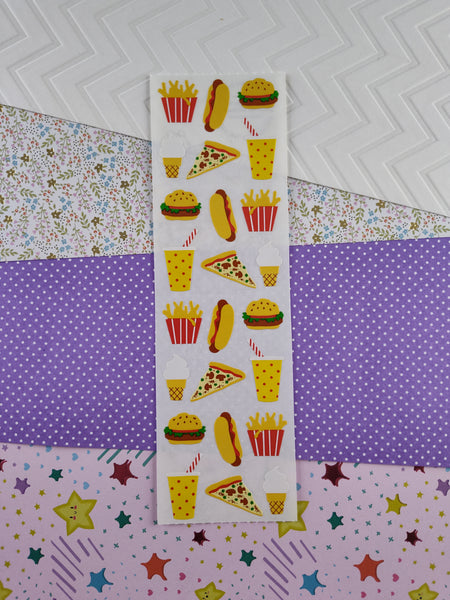 Vintage 1994 Mrs. Grossman's Fast Food Burgers Full Sticker Sheet, Unused