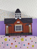 Vintage 1989 The Cat's Meow Wooden Village Block "Octagonal School"