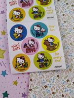 Hello Kitty Mini Dots Stickers, New & Unused Set of 6 Stickers, 1 Mod