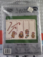 Vintage 1993 Something Special Christmas Counted Cross Stitch Kit #50762 Bears Place Mats NEW