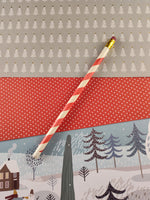 Vintage Christmas Red/White Striped "Candy Cane" Pencil, Unsharpened