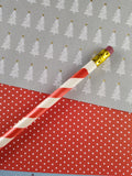 Vintage Christmas Red/White Striped "Candy Cane" Pencil, Unsharpened