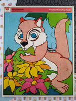 Vintage 1973 Whitman "Furry Chipmunk" Cardboard Frame-Tray Puzzle 11.5x14.5