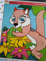 Vintage 1973 Whitman "Furry Chipmunk" Cardboard Frame-Tray Puzzle 11.5x14.5