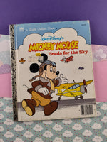 Vintage 1987 Little Golden Book: Walt Disney's Mickey Mouse Heads for the Sky Hardcover