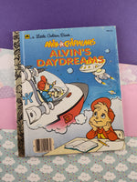 Vintage 1990 Little Golden Book: Alvin and the Chipmunks, Alvin's Daydreams Hardcover