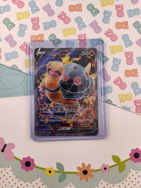 torkoal v pokemon card Pokemon TCG - Torkoal V Sword & Shield Full Art Holo Card 188/202
