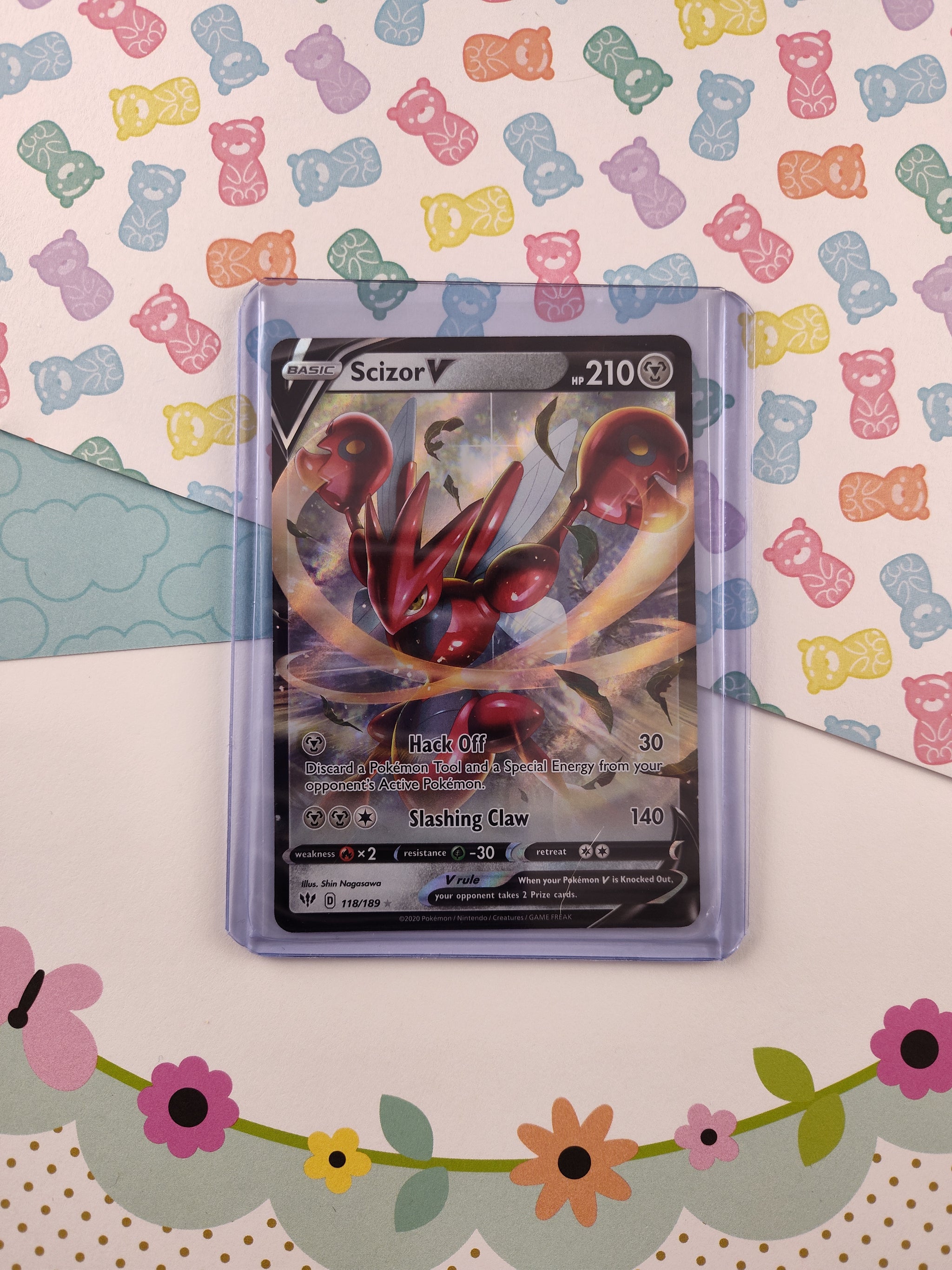 Pokemon TCG - Scizor V Darkness Ablaze Full Art Holo Card 118/189