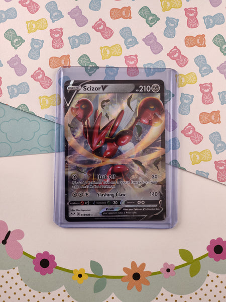 Pokemon TCG - Scizor V Darkness Ablaze Full Art Holo Card 118/189 - NM Pokemon TCG - Scizor V Darkness Ablaze Full Art Holo Card 118/189 - NM