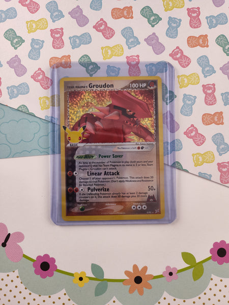 Pokemon TCG Team Magma's Groudon Celebrations Holographic Card 9/95 - NM