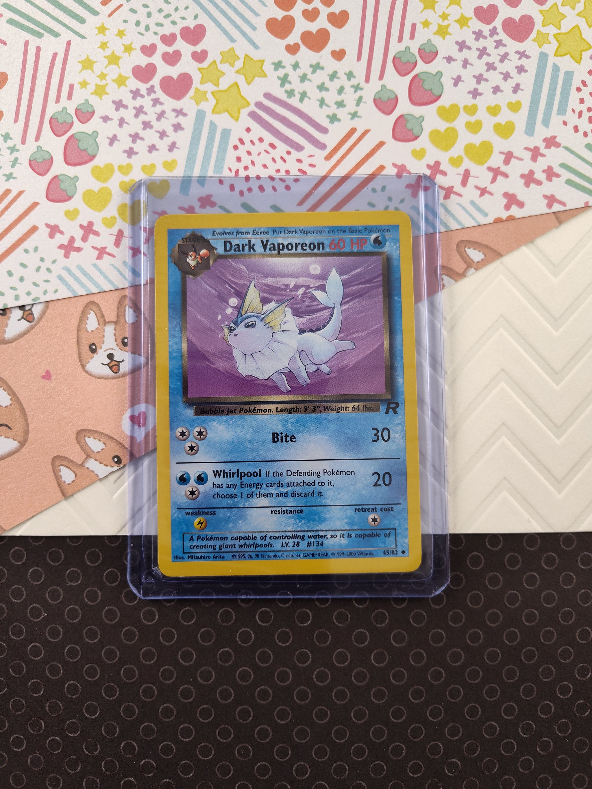 Vintage Uncommon - Dark Vaporeon Team Rocket Non-Holo Pokemon Card 45/ Pfaltzcraftsmore Vintage Uncommon - Dark Vaporeon Team Rocket Non-Holo Pokemon Card 45/ Pfaltzcraftsmore