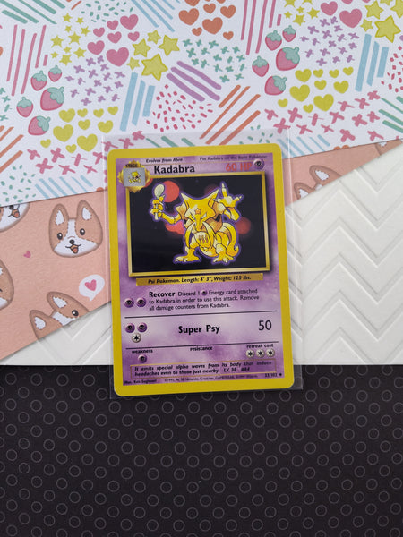 Vintage Uncommon - Kadabra Base Non-Holo Pokemon Card 32/102 - LP (B)