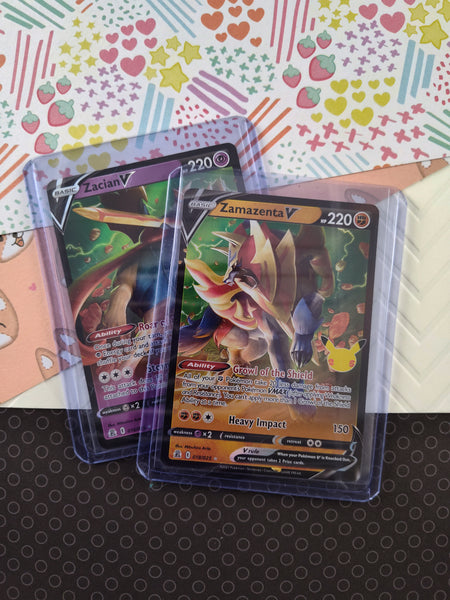 Pokemon TCG Zamazenta V / Zacian V Celebrations Full Art Holo Cards Set/2 - NM