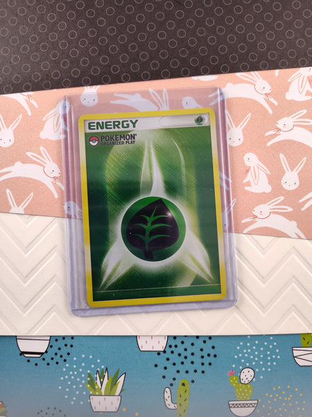 Pokemon TCG - Grass Energy Organized Play Holographic Card - NM