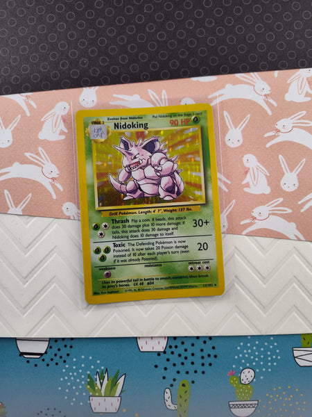 Vintage Rare - Nidoking Base Set Holographic Pokemon Card 11/102 - LP