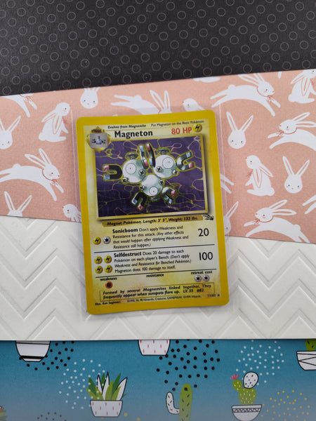 Vintage Rare - Magneton Fossil Holographic Pokemon Card 11/62 - LP