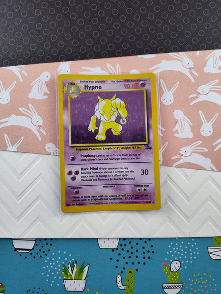 Vintage Rare - Hypno Fossil Holographic Pokemon Card 8/62 - LP