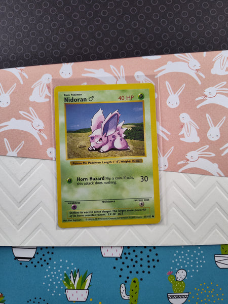 Vintage Common - Shadowless Nidoran Base Non-Holo Pokemon Card 55/102 - MP