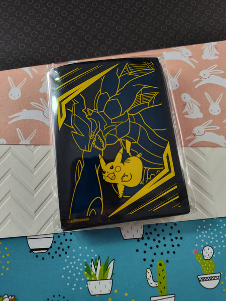 pokemon card sleeves pikachu Pokemon TCG Decorative Card Sleeves; Pikachu + Zekrom Team Up 65 Sleev – Pfaltzcraftsmore