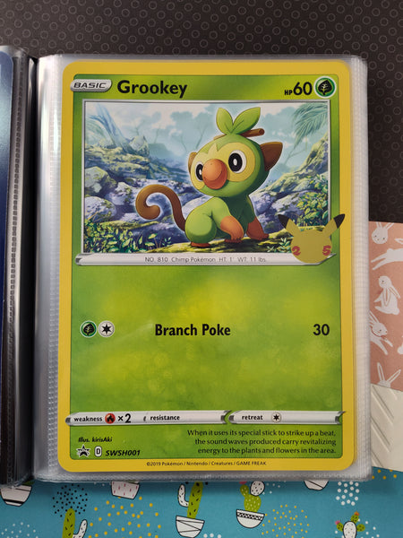 Pokemon TCG - Grookey Celebrations Non-Holo JUMBO Pokemon Card SWSH001 - NM