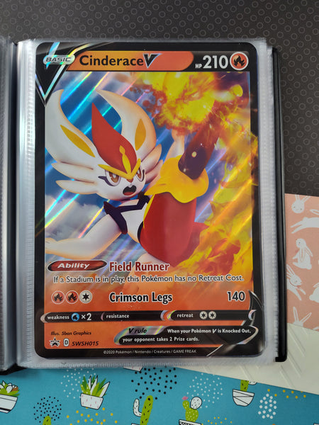 Pokemon TCG - Cinderace V Promo Full Art Holo JUMBO Pokemon Card SWSH015 - NM