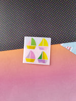 Vintage Sandylion SHINY Stickers Ocean Sail Boats, 1 Mod Unused
