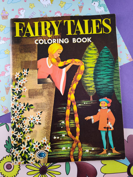 Vintage 1958 Fairy Tales Coloring Book, Softcover