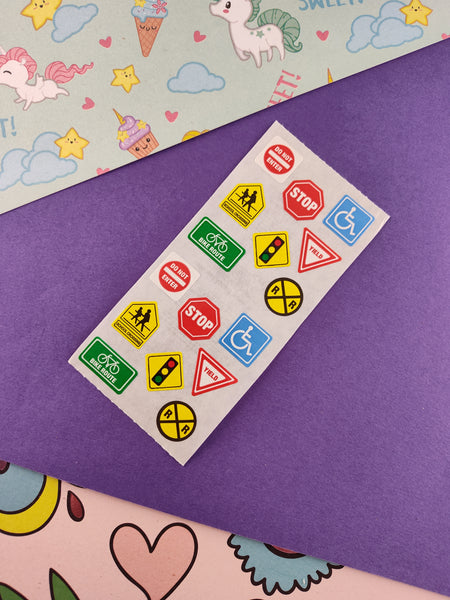 Vintage Sandylion Stickers Traffic Signs, 2 Mods Unused