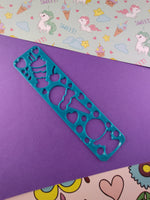 Vintage 1990's Lisa Frank Bookmark Stencil, Ice Cream Shoppe Candy, Blue