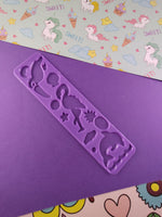 Vintage 1990's Lisa Frank Bookmark Stencil, Toucan Flamingo Dolphin, Purple