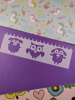 Plastic Bookmark Stencils Cute Insects + Animals, Set/9