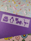 Plastic Bookmark Stencils Cute Insects + Animals, Set/9