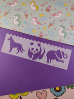 Plastic Bookmark Stencils Cute Insects + Animals, Set/9