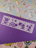 Plastic Bookmark Stencils Cute Insects + Animals, Set/9