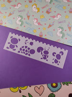 Plastic Bookmark Stencils Cute Insects + Animals, Set/9