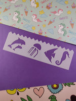 Plastic Bookmark Stencils Cute Insects + Animals, Set/9