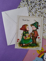 Vintage Little Helpers Greeting Card "Thank You" Clean & Unused