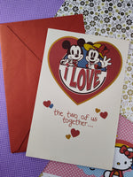 Vintage Valentines Mickey Minnie Mouse Greeting Card "The Two of Us Together" Clean & Unused