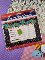 Vintage Paper Art Party Invitation Cards + Envelopes Set/8, New/Sealed