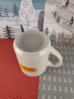 Vintage Denny's Restaurant Christmas Ornament Heat Activated Ceramic Coffee Mug, Like New