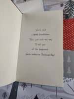 Vintage Christmas Greeting Card "Merry Christmas Grandfather" Clean & Unused