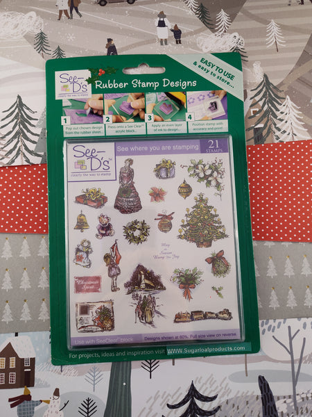 Vintage See-D's Rubber Stamp Designs Sugarloaf Products Victorian Christmas NEW
