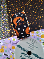 Vintage Halloween Offray Creative Craft Fabric Ribbon Night Owls Stars, Unused