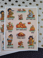 Vintage Hallmark Thanksgiving Rewards Full Sticker Sheet Set/4, Unused