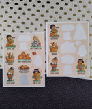 Vintage Hallmark Thanksgiving Rewards Full Sticker Sheet Set/2, Partially Used