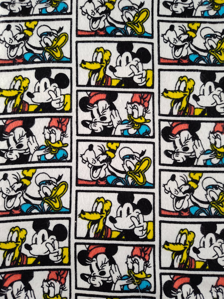 Walt Disney's Mickey Mouse Donald Duck Comic Strip Design Fabric Remnant, 2 yd x 18" W
