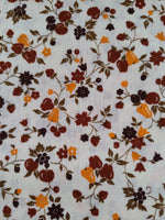 Vintage Cranston Print Works Autumn Floral Fabric Remnant 2-1/4 yd x 44" W, Nice & Clean