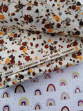 Vintage Cranston Print Works Autumn Floral Fabric Remnant 2-1/4 yd x 44" W, Nice & Clean